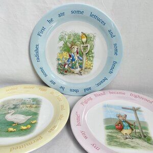 Pottery Barn Kids Peter Rabbit Beatrix Potter Melamine Dinner Plates SET of 3